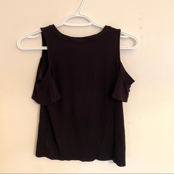 American Eagle Black Tee with Shoulders Cut Out - Picture 6 of 7